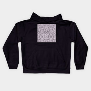 Grey on Grey Weird Medieval Lions, Cherubs, and Skulls Scrollwork Damask Kids Hoodie